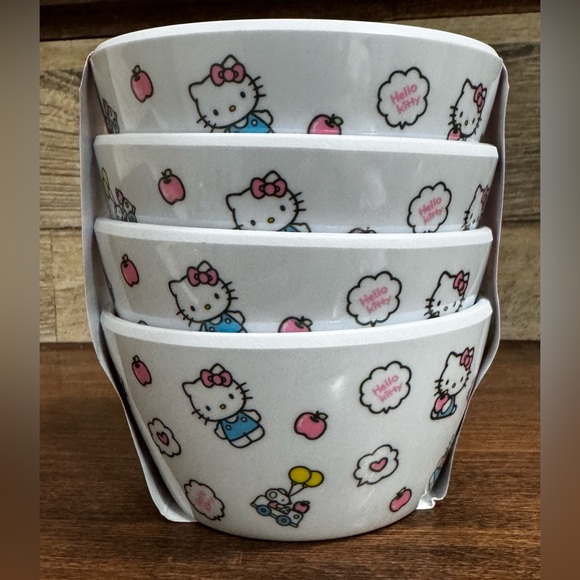2024 Collection Hello Kitty & Apples π π Set of 4 Melamine Mini Bowls - β¦ - Picture 1 of 8